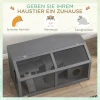 Hamsterkooi, kleindierkooi van hout, hangbrug, ladders, hut, 84 x 45 x 44 cm, voor dwerghamsters, grijs 8