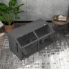 Hamsterkooi, kleindierkooi van hout, hangbrug, ladders, hut, 84 x 45 x 44 cm, voor dwerghamsters, grijs 9
