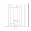 Hondenhek, dubbele vergrendeling, zelfsluitende deur, 104 cm hoog, staal, wit 4