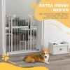 Hondenhek, dubbele vergrendeling, zelfsluitende deur, 104 cm hoog, staal, wit 7