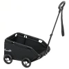 Hondenwagen, opvouwbare hondenbuggy voor dwergenhonden tot 4 kg, inklapbare kattenbuggy met handvatstang, wasbaar kussen, veiligheidslijnen, opbergtas, 4 wielen, zwart 1