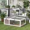 Houten schildpaddenverblijf met hoofdhuizen, openklapbare bovenkant 91x60,5x32 cm, bruin 2