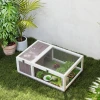 Houten schildpaddenverblijf met hoofdhuizen, openklapbare bovenkant 91x60,5x32 cm, bruin 9