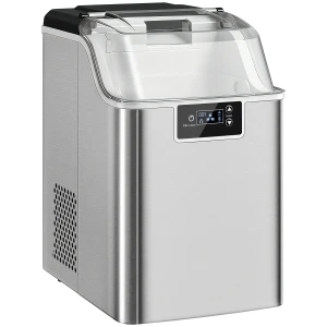 Ijsblokjesmachine, ijsblokjesdispenser, ice maker, 20 kg/24h ijsblokjesmaker met 2,1 l watertank, zilver 1