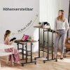 In hoogte verstelbare bureau keukentafel met plank, wielen, computertafel rustiek bruin 60 x 60 x 70,5 120 cm 5