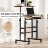 In hoogte verstelbare bureau keukentafel met plank, wielen, computertafel rustiek bruin 60 x 60 x 70,5 120 cm 8
