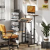 In hoogte verstelbare bureau keukentafel met plank, wielen, computertafel rustiek bruin 60 x 60 x 70,5 120 cm 9