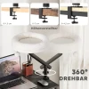 Kattenbureau bed, kattenbed voor bureau met 360° draaiing, verstelbare hoogte, kattenligbed met afneembaar, machinewasbaar bed, voor katten onder 6 kg, thuis kantoor, crème wit 6