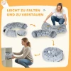 Kattentunnel, pluche stof, kussen, opvouwbaar, metalen frame, kattenhol, lichtgrijs 9