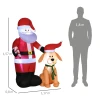Kerstdecoratie, kerstman met hond, opblaasbaar, groot, incl. blower, 117 x 80 x 157 cm 4