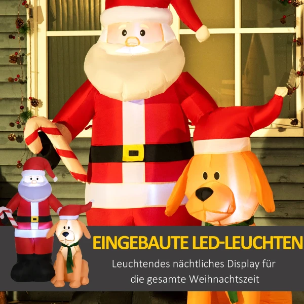 Kerstdecoratie, kerstman met hond, opblaasbaar, groot, incl. blower, 117 x 80 x 157 cm 6