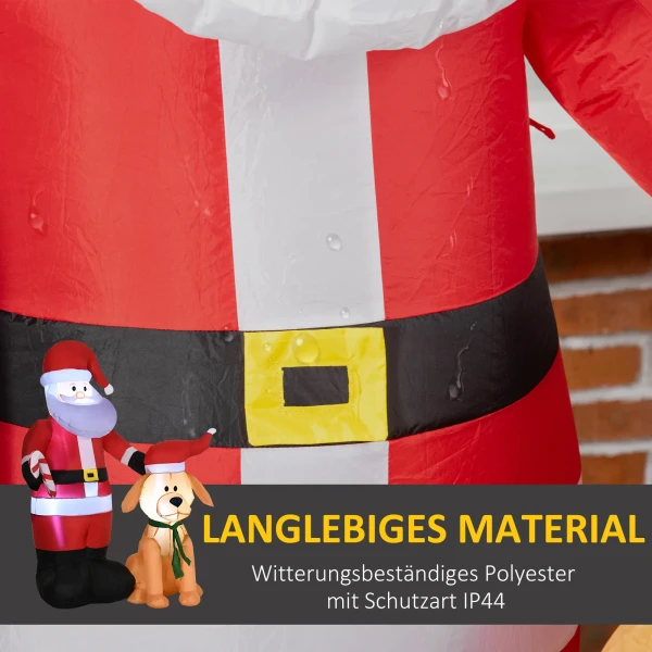 Kerstdecoratie, kerstman met hond, opblaasbaar, groot, incl. blower, 117 x 80 x 157 cm 7