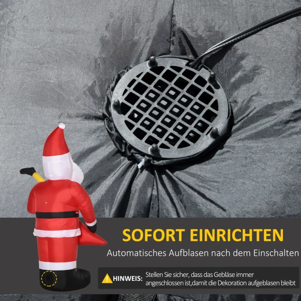 Kerstdecoratie opblaasbare kerstman buiten kerstdecoratie, incl. blazer, 140 m, rood + wit 5