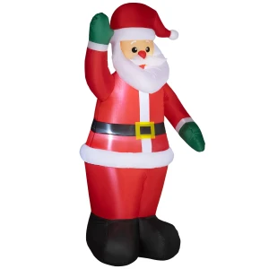 Kerstman, 1,84 m hoog, met led verlichting, zelfopblaasbare tuindecoratie 1