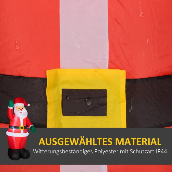 Kerstman, 1,84 m hoog, met led verlichting, zelfopblaasbare tuindecoratie 6