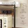Keukenrek, staand rek met 2 stopcontacten, 5 s haken, 5 planken, mand, x braces staal 90 x 42 x 130 cm 5