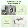 Krabpaal 107 cm kattentoren met hol, 2 pluche ballen, sisal stammen, groot platform, 55x40x107 cm, grijs 6