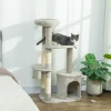 Krabpaal 114 cm kattentoren met hol, sisalpalen, platform, meerdere verdiepingen voor middelgrote katten onder 6 kg, lichtgrijs 2