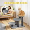 Krabpaal en kattenladder, brede basis, pluche stof, sisal krabkolom, grijs 6