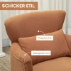 Moderne leunstoel, gestoffeerde accentstoel met lendenkussen, rubberhouten poten, oranje 7