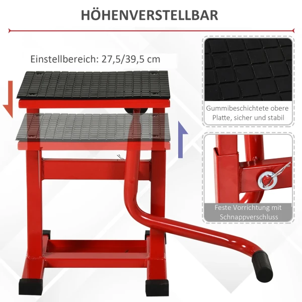 Motorfietsheffer 150 kg draagvermogen motorfietsheftafel 275/395 mm hoogteverstelbaar in garage & buitenruimtes 6