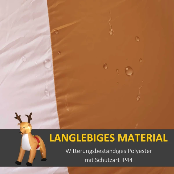 Opblaasbaar rendier, 1,8 m, led lampjes, accessoires, automatisch opblazen, geel 6