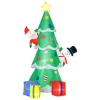 Opblaasbare kerstboom met kerstman, sneeuwpop en cadeaudoos 210 cm kerstverlichting led zelfopblazend polyester groen 144 x 125 x 210 cm 1