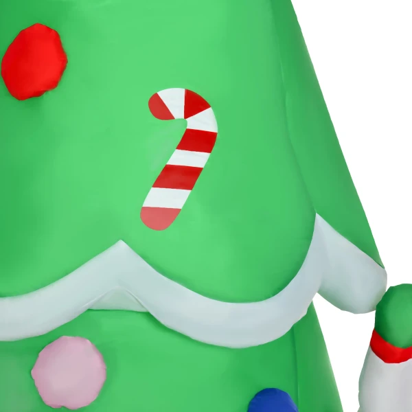 Opblaasbare kerstboom met kerstman, sneeuwpop en cadeaudoos 210 cm kerstverlichting led zelfopblazend polyester groen 144 x 125 x 210 cm 10