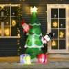 Opblaasbare kerstboom met kerstman, sneeuwpop en cadeaudoos 210 cm kerstverlichting led zelfopblazend polyester groen 144 x 125 x 210 cm 2