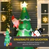 Opblaasbare kerstboom met kerstman, sneeuwpop en cadeaudoos 210 cm kerstverlichting led zelfopblazend polyester groen 144 x 125 x 210 cm 5
