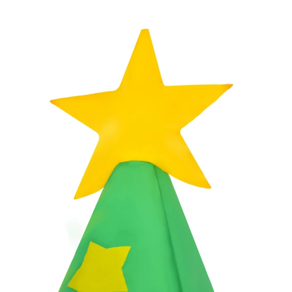 Opblaasbare kerstboom met kerstman, sneeuwpop en cadeaudoos 210 cm kerstverlichting led zelfopblazend polyester groen 144 x 125 x 210 cm 9
