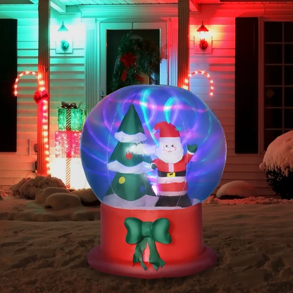 Opblaasbare kerstdecoratie 110 cm x 110 cm x 150 cm incl. grondpinnen, haringen en zandzak blauw 2