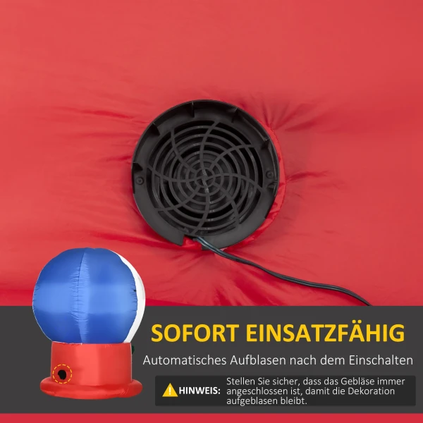 Opblaasbare kerstdecoratie 110 cm x 110 cm x 150 cm incl. grondpinnen, haringen en zandzak blauw 7