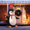 Opblaasbare kerstdecoratie, 2,5 m opblaasbare kerstpinguïn met 3 led lampjes, 162 x 100 x 250 cm, meerkleurig 2