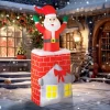 Opblaasbare kerstdecoratie, kerstman in schoorsteen, leds, blower 2