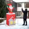 Opblaasbare kerstdecoratie, kerstman in schoorsteen, leds, blower 4
