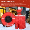 Opblaasbare kerstdecoratie, kerstman in schoorsteen, leds, blower 6