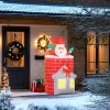 Opblaasbare kerstdecoratie, kerstman in schoorsteen, leds, blower 8