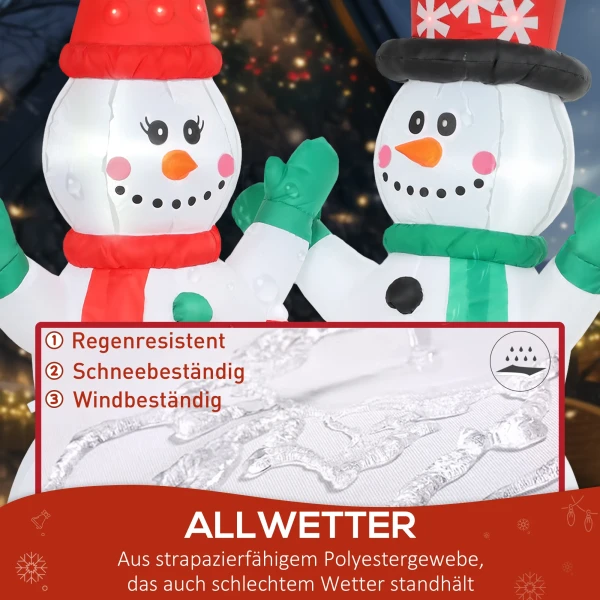 Opblaasbare sneeuwman familie, 1,8 m kerstdecoratie met led verlichting voor binnen en buitenruimte 8