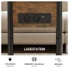 Opklapbare bijzettafel, oplaadstation met usb poorten, metaal, 39 x 29 x 57 cm, bruin 6