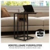 Opklapbare bijzettafel, oplaadstation met usb poorten, metaal, 39 x 29 x 57 cm, bruin 7