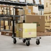 Opvouwbare handwagen, 150 kg draagvermogen, uitbreidbaar oppervlak, in hoogte verstelbare handgreep, voor kratten, metaal, zwart 2