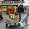 Opvouwbare handwagen, 150 kg draagvermogen, uitbreidbaar oppervlak, in hoogte verstelbare handgreep, voor kratten, metaal, zwart 5