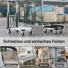 Opvouwbare handwagen, 150 kg draagvermogen, uitbreidbaar oppervlak, in hoogte verstelbare handgreep, voor kratten, metaal, zwart 8