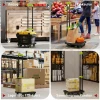 Opvouwbare metalen transportkar met wielen en verstelbare handgreep 49 x 35 x 102 cm groen 9