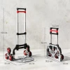 Opvouwbare trapklimmer trolley, 6 wiel systeem, draagt 70 kg, aluminium, rood 4