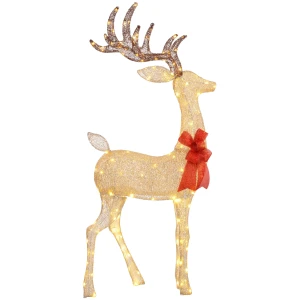 Rendier met rode strik, 137 led's, kerstverlichting, weerbestendig, 66 x 25 x 135 cm, goud 1