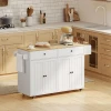 Rolbare keukeneiland, 2 lades, 2 kasten, verschuifbaar, kruidenrek, handdoekhouder, messenhouder, mdf, wit 2