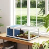 Schildpaddenverblijf van hout met hoofdhuizen, opklapbare bovenkant 91x60,5x32 cm, blauw 2
