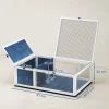Schildpaddenverblijf van hout met hoofdhuizen, opklapbare bovenkant 91x60,5x32 cm, blauw 4